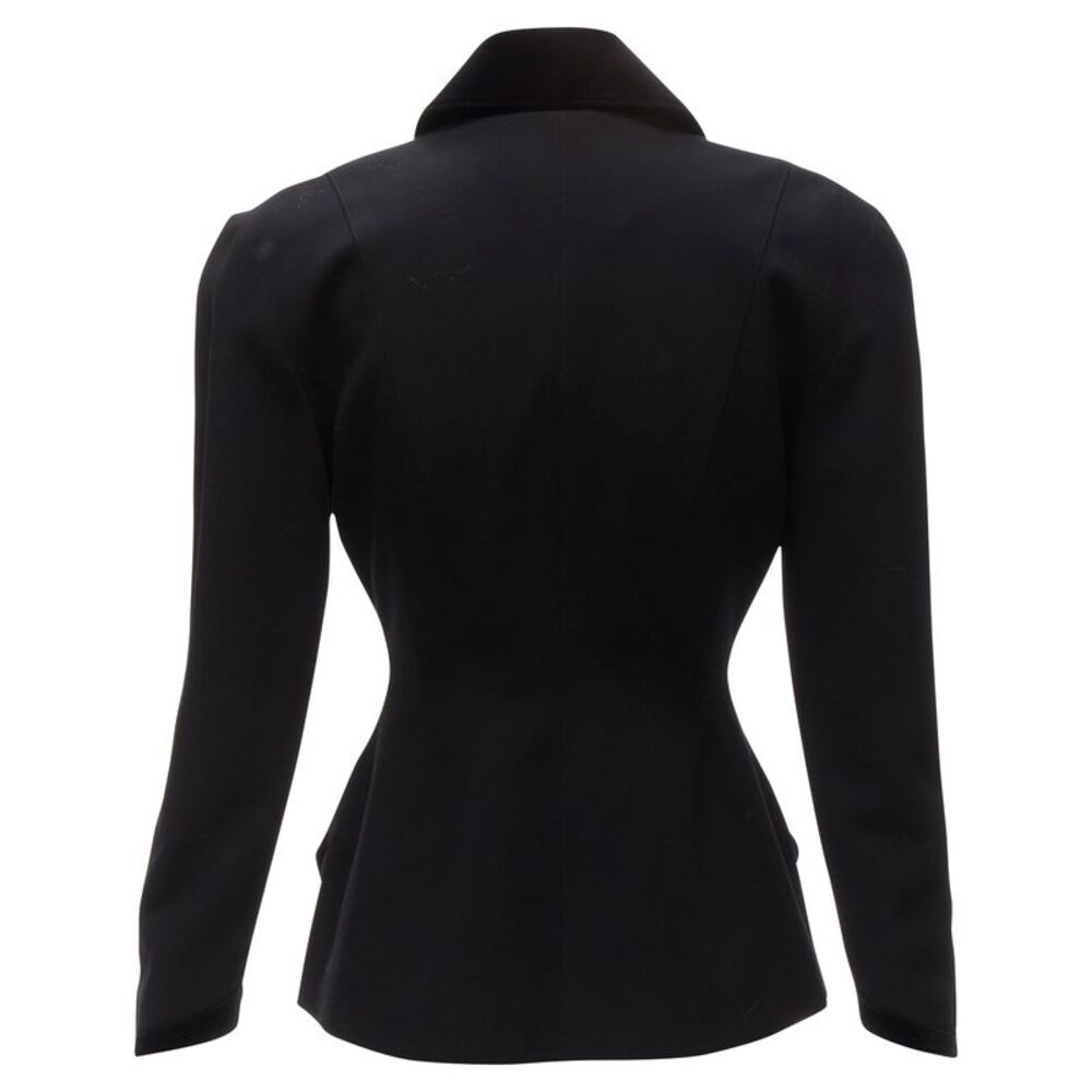 Thierry Mugler curved lapel velvet shadow peplum blazer - Picture 6 of 6